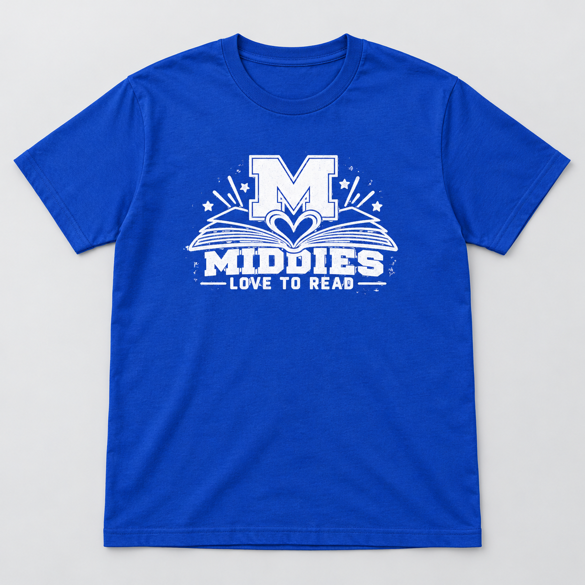 Middies Love to Read Royal Blue Tee — White Logo