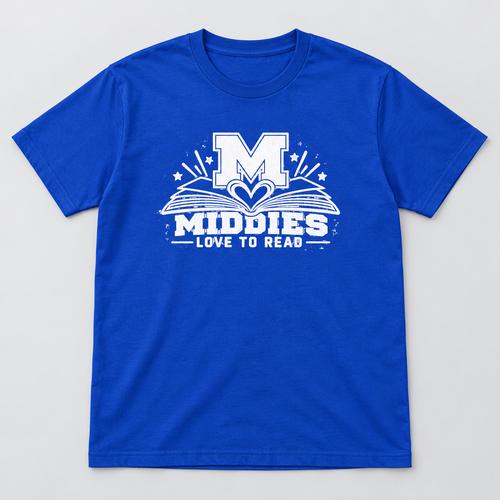 Middies Love to Read Royal Blue Tee — White Logo