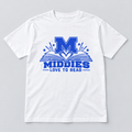 Middies Love to Read White Tee — Royal Blue Logo
